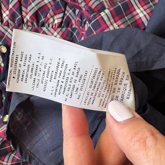 Pili Carrera Toddler Girl Blue Red Long Sleeve Cotton PLaid Dress Size 4Y - Picture 9 of 9